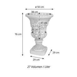 Gartendekoparadies Jardinières-Grand vase à plantes avec ornements
