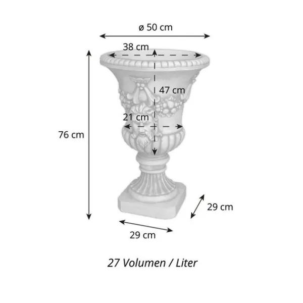 Gartendekoparadies Jardinières-Grand vase à plantes avec ornements