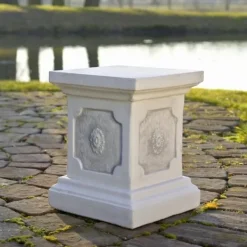 Gartendekoparadies Colonnes & Socles-Grande base à motif fleuri