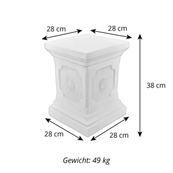 Gartendekoparadies Colonnes & Socles-Grande base à motif fleuri