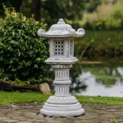 Gartendekoparadies Lanternes En Pierre-Grande lampe en pierre Tachi-gata