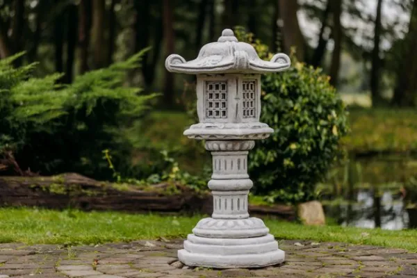 Gartendekoparadies Lanternes En Pierre-Grande lampe en pierre Tachi-gata