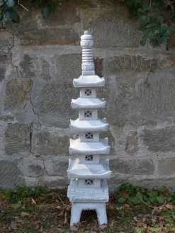 Gartendekoparadies Lanternes En Pierre-Grande pagode japonaise à cinq toits
