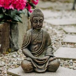 Gartendekoparadies Bouddhas-Grande statue de Bouddha aux coloris exclusifs