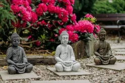 Gartendekoparadies Bouddhas-Grande statue de Bouddha en coloris gris