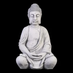 Gartendekoparadies Bouddhas-Grande statue de Bouddha en coloris gris