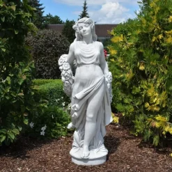 Gartendekoparadies Figures & Statues-Grande statue de femme à la couronne de fleurs