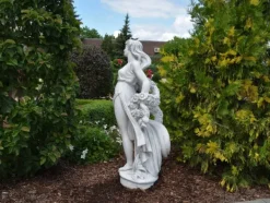 Gartendekoparadies Figures & Statues-Grande statue de femme à la couronne de fleurs