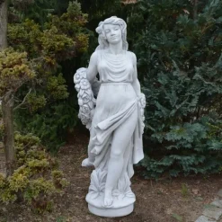 Gartendekoparadies Figures & Statues-Grande statue de femme à la couronne de fleurs