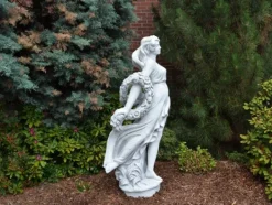 Gartendekoparadies Figures & Statues-Grande statue de femme à la couronne de fleurs