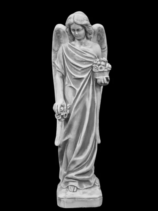 Gartendekoparadies Enfants & Anges-Grande statue d'ange sur une base stable