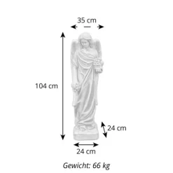 Gartendekoparadies Enfants & Anges-Grande statue d'ange sur une base stable