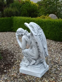 Gartendekoparadies Enfants & Anges-Grande statue d'ange sur socle