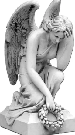 Gartendekoparadies Enfants & Anges-Grande statue d'ange sur socle