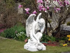 Gartendekoparadies Enfants & Anges-Grande statue d'ange sur socle