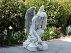 Gartendekoparadies Enfants & Anges-Grande statue d'ange sur socle