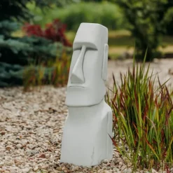 Gartendekoparadies Figures & Statues-Grande statue en pierre moaï rappelant l'île de Pâques