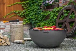 Gartendekoparadies Bols À Feu & Poêles De Jardin-Grille de cuisson en acier avec 4 poignées