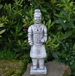 Gartendekoparadies Figures & Statues-Guerrier chinois en terre cuite de taille moyenne