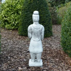 Gartendekoparadies Figures & Statues-Guerrier chinois en terre cuite de taille moyenne