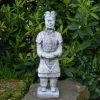 Gartendekoparadies Figures & Statues-Guerrier chinois en terre cuite de taille moyenne