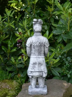 Gartendekoparadies Figures & Statues-Guerrier chinois en terre cuite de taille moyenne