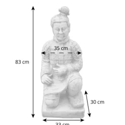 Gartendekoparadies Figures & Statues-Guerrier chinois en terre cuite agenouillé