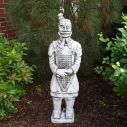 Gartendekoparadies Figures & Statues-Guerrier chinois en terre cuite
