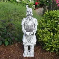 Gartendekoparadies Figures & Statues-Guerrier chinois en terre cuite