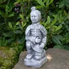 Gartendekoparadies Figures & Statues-Guerrier en terre cuite agenouillé