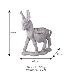 Gartendekoparadies Animaux-Immense âne avec paniers de plantes