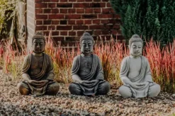 Gartendekoparadies Bouddhas-Immense statue de Bouddha dans des tons de bronze exclusifs