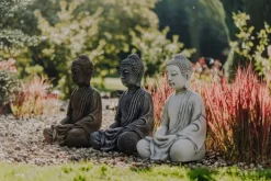Gartendekoparadies Bouddhas-Immense statue de Bouddha dans des tons de bronze exclusifs