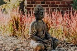 Gartendekoparadies Bouddhas-Immense statue de Bouddha dans des tons de bronze exclusifs