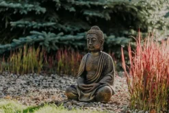 Gartendekoparadies Bouddhas-Immense statue de Bouddha dans des tons de bronze exclusifs