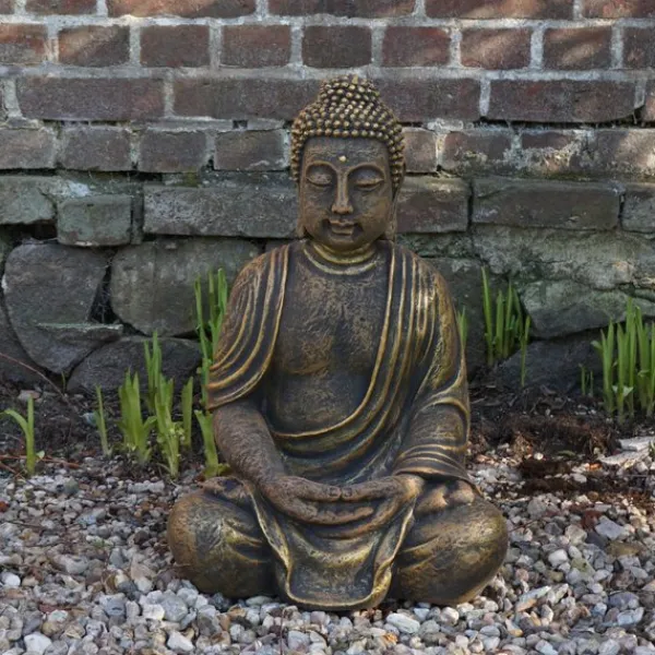 Gartendekoparadies Bouddhas-Immense statue de Bouddha dans des tons de bronze exclusifs