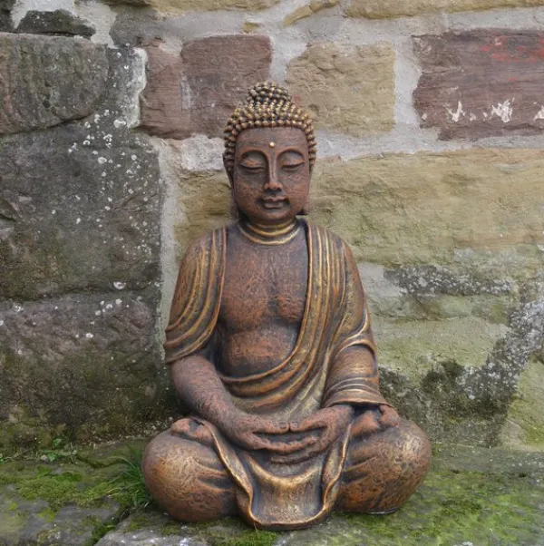 Gartendekoparadies Bouddhas-Immense statue de Bouddha dans des tons de bronze exclusifs