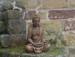 Gartendekoparadies Bouddhas-Immense statue de Bouddha dans des tons de bronze exclusifs