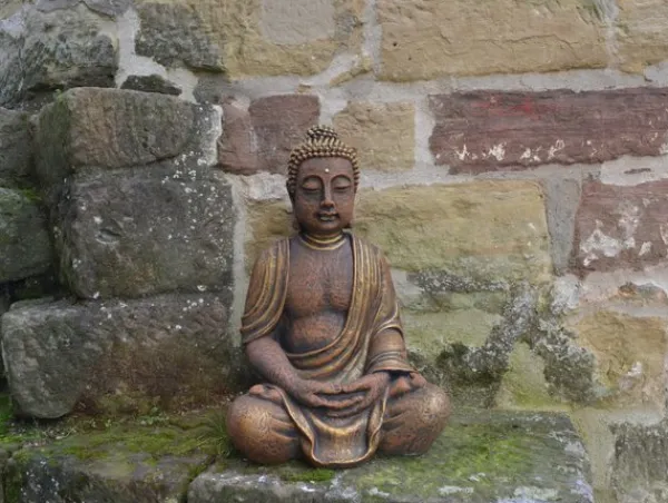 Gartendekoparadies Bouddhas-Immense statue de Bouddha dans des tons de bronze exclusifs
