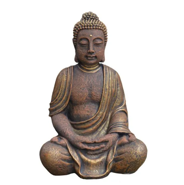 Gartendekoparadies Bouddhas-Immense statue de Bouddha dans des tons de bronze exclusifs