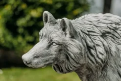 Gartendekoparadies Animaux-Imposante statue de loup