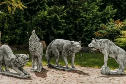 Gartendekoparadies Animaux-Imposante statue de loup