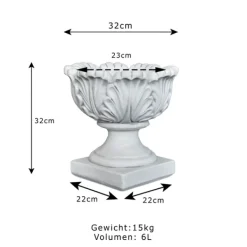 Gartendekoparadies Jardinières-Jardinière avec feuille de chêne