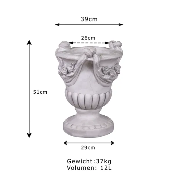 Gartendekoparadies Jardinières-Jardinière avec un motif de roses