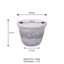 Gartendekoparadies Jardinières-Jardinière de taille moyenne avec motif tournesol