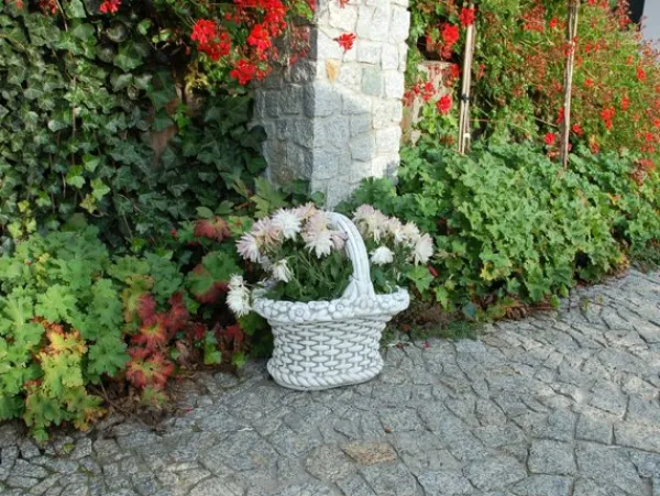 Gartendekoparadies Jardinières-Joli pot en guise de corbeille à fleurs