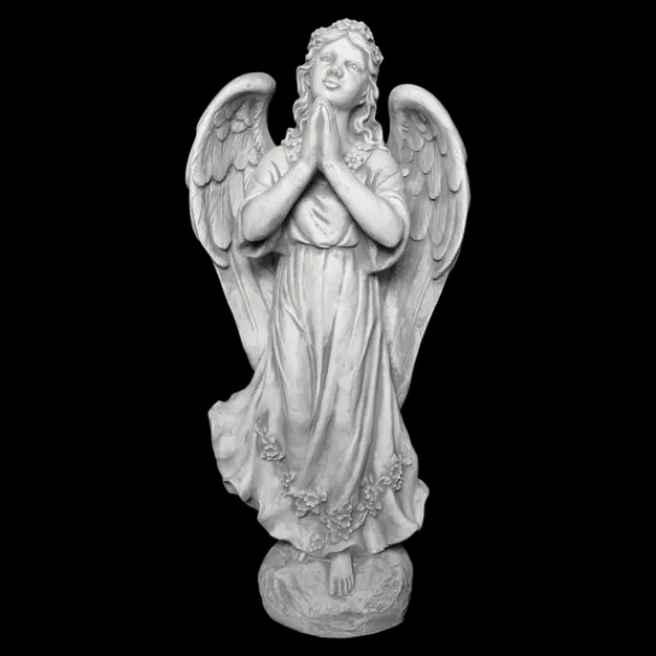 Gartendekoparadies Enfants & Anges-La figure d'ange se tient solidement sur une surface en pierre