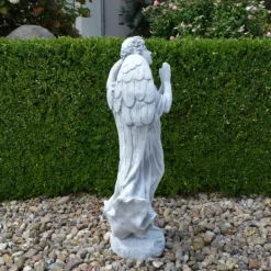 Gartendekoparadies Enfants & Anges-La figure d'ange se tient solidement sur une surface en pierre
