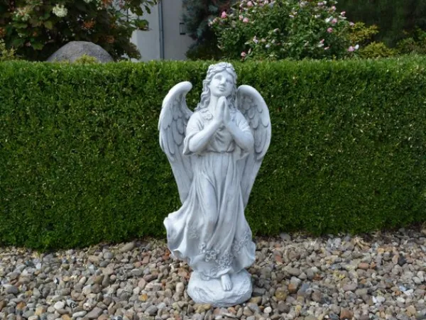 Gartendekoparadies Enfants & Anges-La figure d'ange se tient solidement sur une surface en pierre