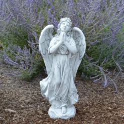 Gartendekoparadies Enfants & Anges-La figure d'ange se tient solidement sur une surface en pierre